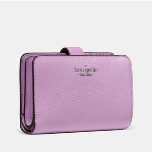 New Kate Spade Medium Bifold Wallet Lena Supple Pebbled Leather Mandavilla